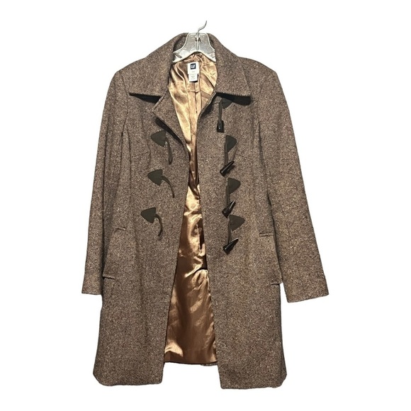 Gap Factory Wool Tweed Duffle Coat W/Toggle Fasteners Vintage Inspired Timeless - Picture 2 of 14
